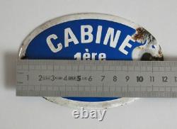 CABINE 1ère CLASSE, plaque émaillée cabine 1ère classe, péniche, navire, abimée