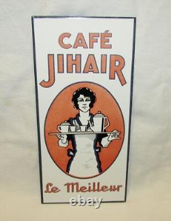 CAFE JIHAIR RARE PETITE PLAQUE EMAILLEE ANCIENNE / porcelain enamel sign