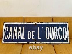 CANAL de L'OURCQ Rare Plaque émaillée Paris 19e / début 20e (Métro Rue Place)