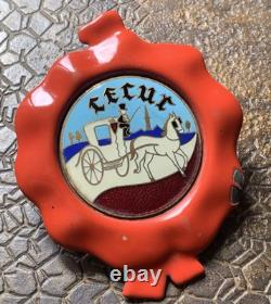 CECUR plaque émaillée logo radiateur voiture mascotte ancien 1920's