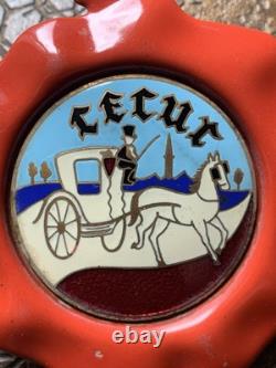 CECUR plaque émaillée logo radiateur voiture mascotte ancien 1920's