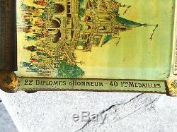 CHAMPAGNE MERCIER plateau 1900 en tôle litho. EXPOSITION UNIVERSELLE PARIS