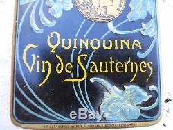 Carnet pub en tôle litho Quinquina au vin de Sauternes LOUIS d'OR Bordeaux