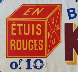 Carton publicitaire BOUILLON KUB EN ETUIS ROUGES Camis épicerie Plaque émaillée