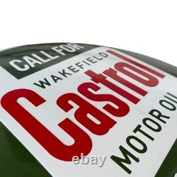 Castrol Vintage Plaque Publicitaire Émaillée Originale