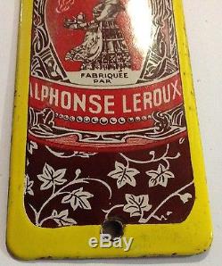 Chicorée Leroux, ancienne plaque de propreté émaillée, rare modele