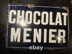 Chocolat MENIER Plaque Emaillée Recto Verso- Double FACE- 3550 cm