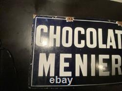 Chocolat MENIER Plaque Emaillée Recto Verso- Double FACE- 3550 cm