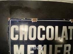 Chocolat MENIER Plaque Emaillée Recto Verso- Double FACE- 3550 cm