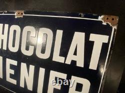 Chocolat MENIER Plaque Emaillée Recto Verso- Double FACE- 3550 cm