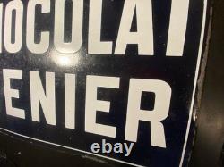 Chocolat MENIER Plaque Emaillée Recto Verso- Double FACE- 3550 cm