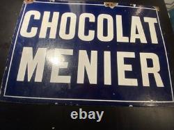 Chocolat MENIER Plaque Emaillée Recto Verso- Double FACE- 3550 cm