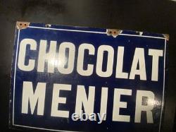 Chocolat MENIER Plaque Emaillée Recto Verso- Double FACE- 3550 cm