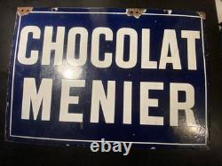 Chocolat MENIER Plaque Emaillée Recto Verso- Double FACE- 3550 cm