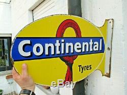 Continental Tyres Pneus plaque émaillée garage rare art déco 1920