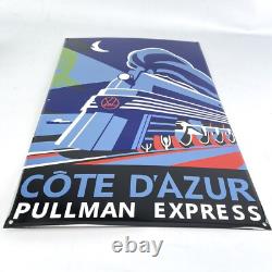 Côte D`Azur Pullmann Epress Plaque émaillée Repère 70x46 cm