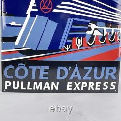 Côte D`Azur Pullmann Epress Plaque émaillée Repère 70x46 cm