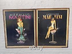 Couple Cadres Publicitaires Ans 70 Martini Vermouth Reclame Panneau Panonceau
