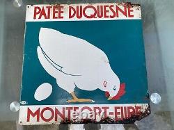 DEM Email Tôle Peinte Pâtée DUQUESNE Monfort Eure NO Plaque Émaillée