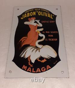 De Cappiello Tres Rare Petite Plaque, Tôle Emaillee Pub Espagnole Datant De 1911