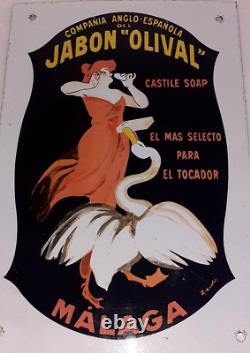 De Cappiello Tres Rare Petite Plaque, Tôle Emaillee Pub Espagnole Datant De 1911