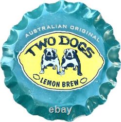 Deux Chiens Lemon Brew 1996 Enseigne Tappo Australien Original 57cm X 57cm