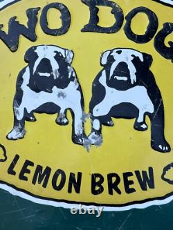 Deux Chiens Lemon Brew 1996 Enseigne Tappo Australien Original 57cm X 57cm