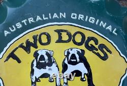 Deux Chiens Lemon Brew 1996 Enseigne Tappo Australien Original 57cm X 57cm
