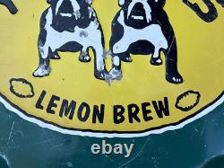 Deux Chiens Lemon Brew 1996 Enseigne Tappo Australien Original 57cm X 57cm