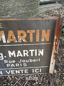 Double plaque tole peinte potence cafe martin paris 51 x 34