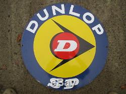Dunlop plaque émaillée pneu ancien deco garage station service