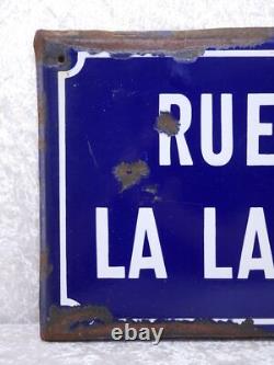 Émail Route Signal France Nîmes Rue De La Lampeze Vintage 42 X 27 Cm