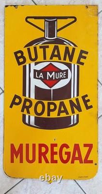 Emaillerie Alsacienne Muregaz Plaque publicitaire émaillée double face