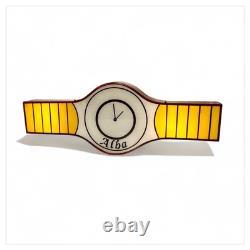 Enseigne Lumineuse Publicitaire Vintage Horloges ALBA 1979 Métal Et Plexiglass