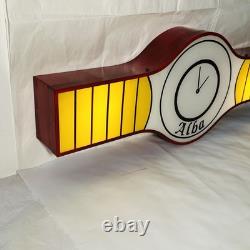 Enseigne Lumineuse Publicitaire Vintage Horloges ALBA 1979 Métal Et Plexiglass