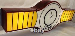 Enseigne Lumineuse Publicitaire Vintage Horloges ALBA 1979 Métal Et Plexiglass
