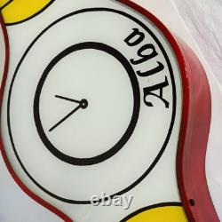 Enseigne Lumineuse Publicitaire Vintage Horloges ALBA 1979 Métal Et Plexiglass