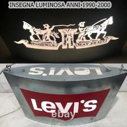 Enseigne Lumineuse Vintage Levis Publicité Original Signes Levi's Vieille