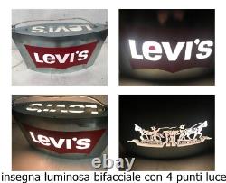 Enseigne Lumineuse Vintage Levis Publicité Original Signes Levi's Vieille