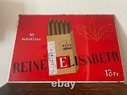 Enseigne Panneau 1963 Publicité Cigares Reine Elisabeth Vintage Moderne
