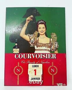 Enseigne Panneau Cognac Courvosier Calendrier Perpétuel Reclame Vintage Plaque