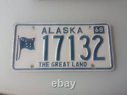 Etats Unis ALASKA 1968 License Plate plaque immatriculation VINTAGE