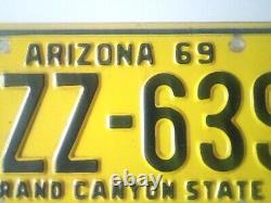 Etats Unis ARIZONA 69 License Plate plaque immatriculation VINTAGE