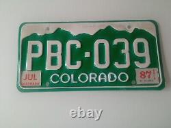 Etats Unis COLORADO 1987 License Plate plaque immatriculation VINTAGE