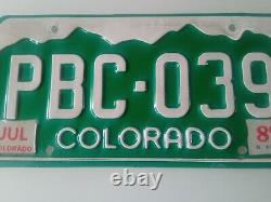 Etats Unis COLORADO 1987 License Plate plaque immatriculation VINTAGE