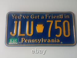 Etats Unis PENNSYLVIA 1985 License Plate plaque immatriculation VINTAGE