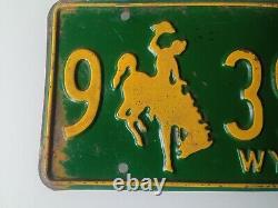 Etats Unis WYOMING 1970 License Plate plaque immatriculation VINTAGE