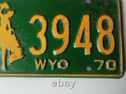 Etats Unis WYOMING 1970 License Plate plaque immatriculation VINTAGE