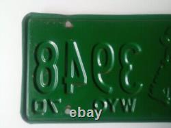 Etats Unis WYOMING 1970 License Plate plaque immatriculation VINTAGE