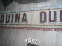 Exceptionnelle bannière 6 mètres publicitaire peinte Quinquina Dubonnet 1900